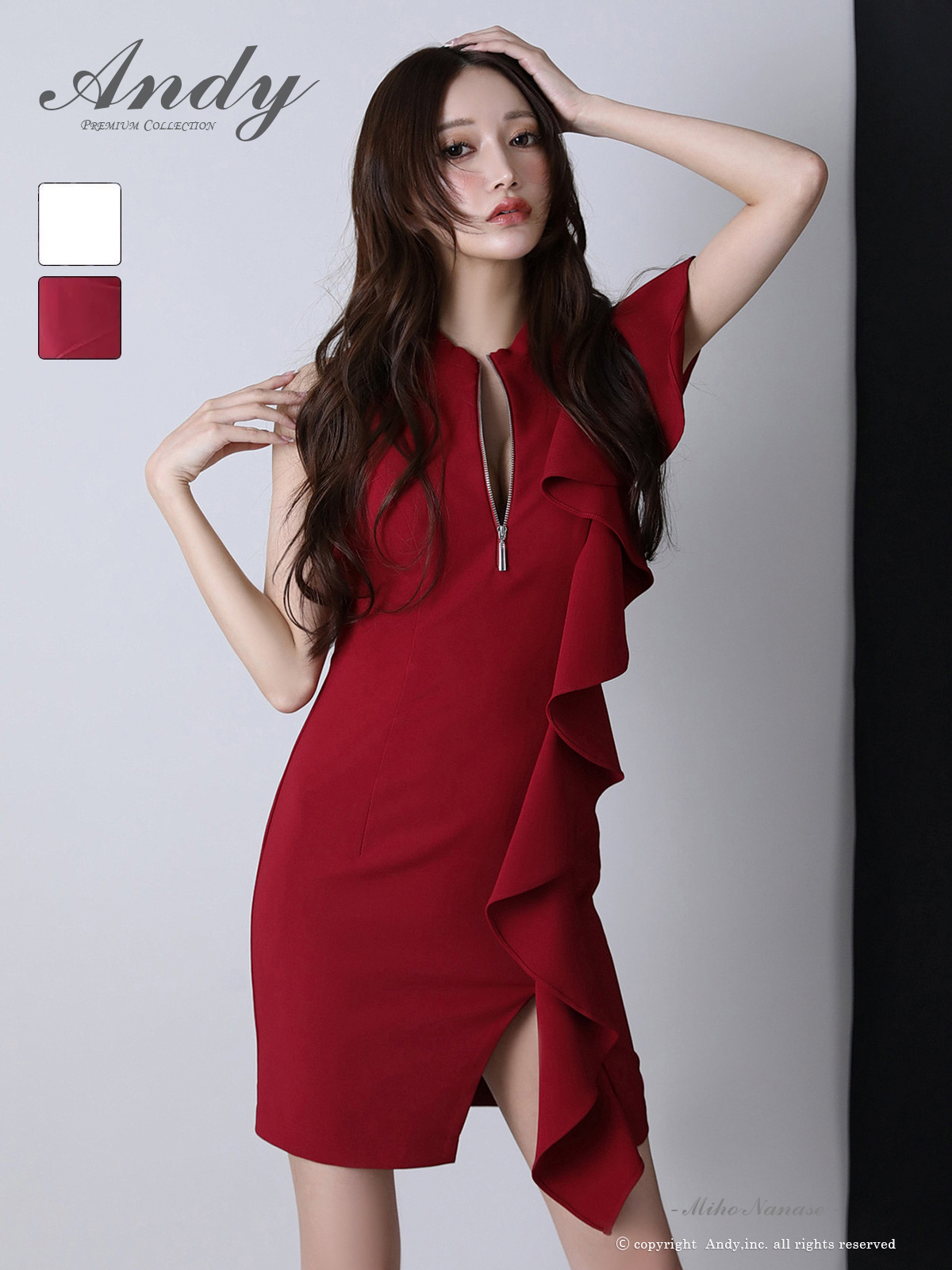Andy レッド ペプラムドレス Andy 公式ドレス通販 | OFFICIAL WEB SHOP