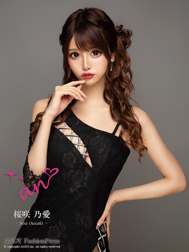 アンディ ドレス GLAMOROUS/グラマラス】ジップデザイン バイカラー 裾フリル