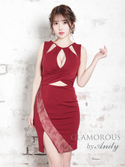 GLAMOROUS・ANDYグラマラスドレスレースバイカラードレス GLAMOROUS(グラマラス)ドレス｜ [GLAMOROUS]GMS-V744｜Andy
